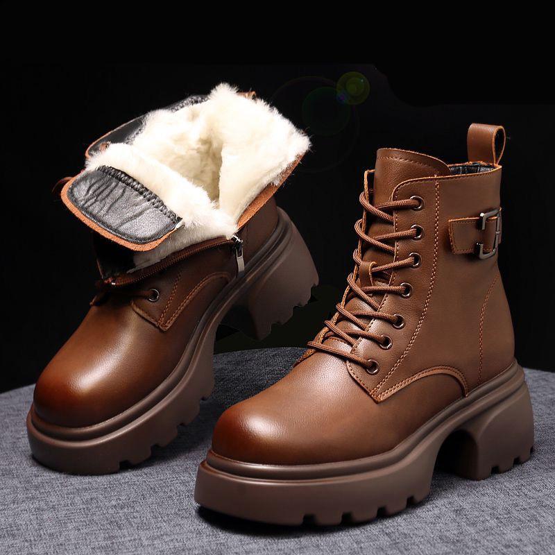 Snøstøvler V vintersko Dame Fortykket såle Dame Ankelstøvletter Vatterte Varme sko