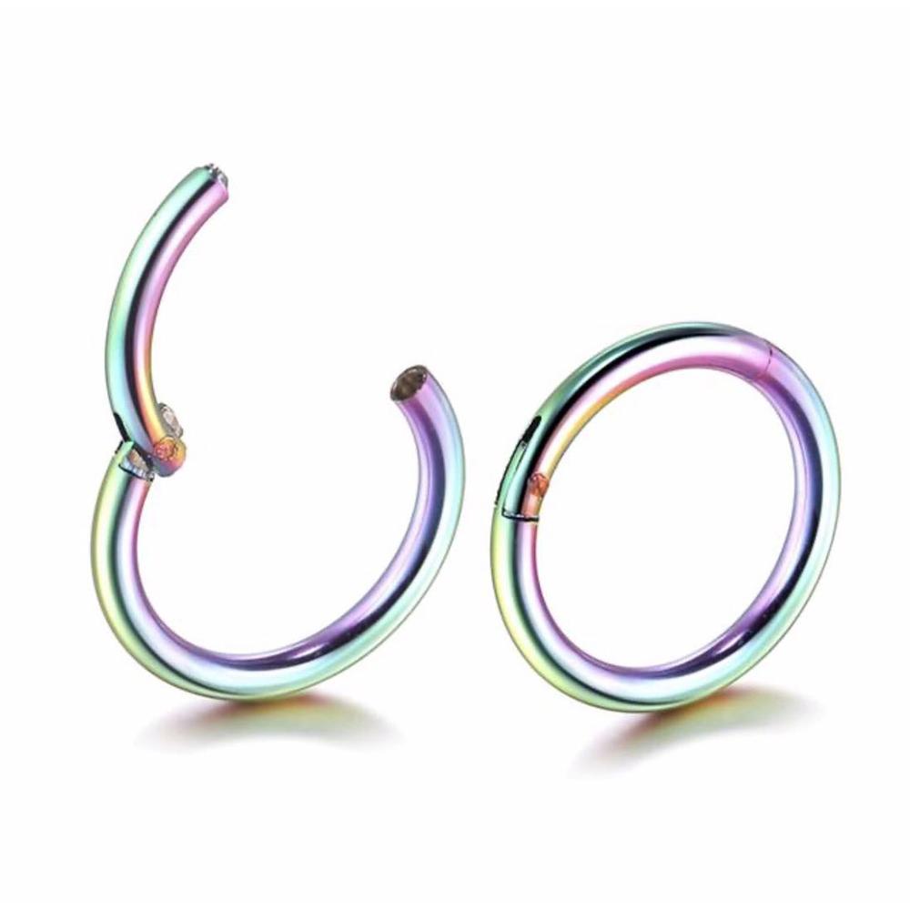 G23 Titanium Piercing Hight Segment Clicker Nose Ring Open Small Septum Hoop Nose Earrings Women Man Ear Nose Helix Body Jewelry