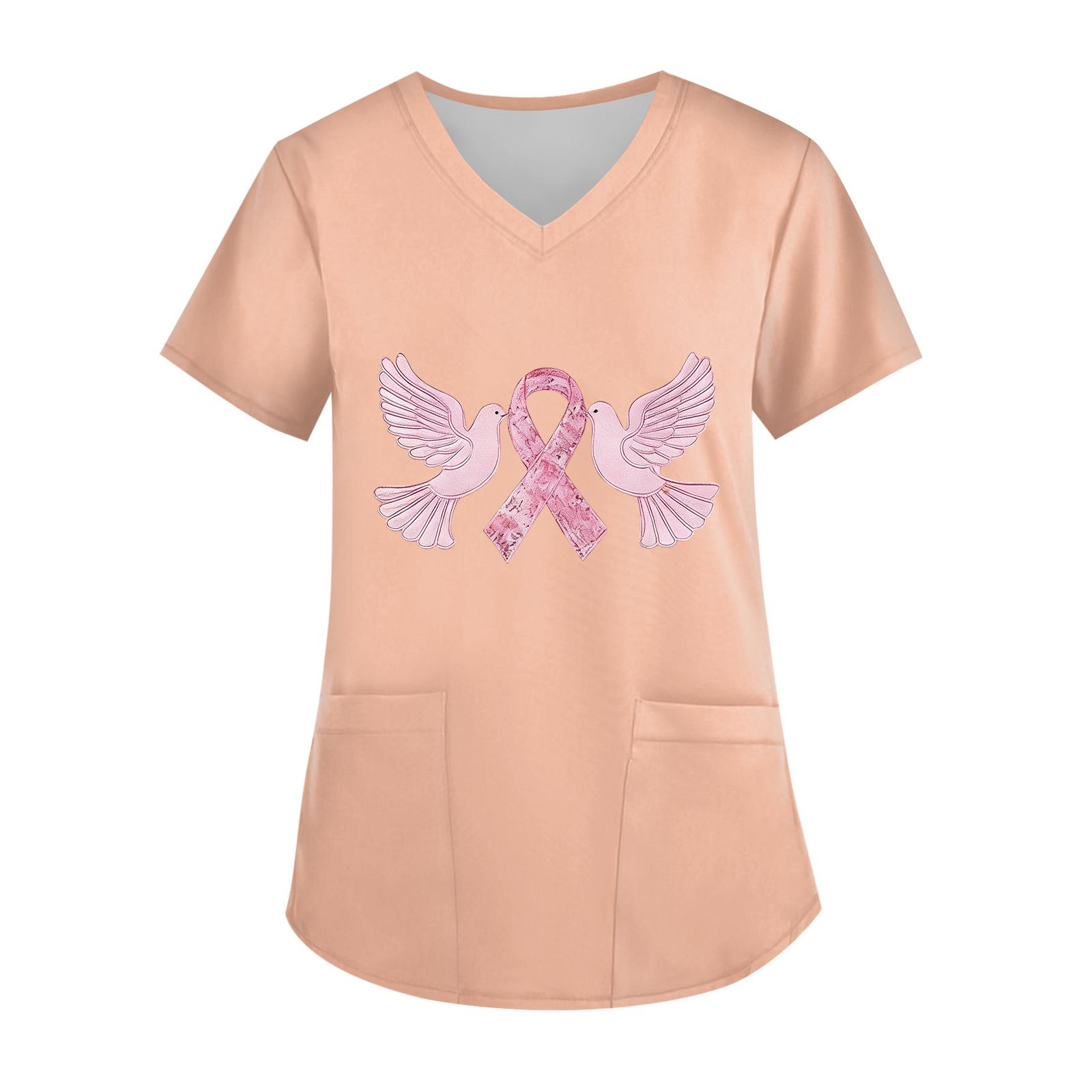 

Женский топ с V-образным вырезом, короткими рукавами, карманом и боковым разрезом M