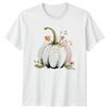 Watercolor White Pumpkin And Blush Unisexs TShirt Thanksgiving Harvest