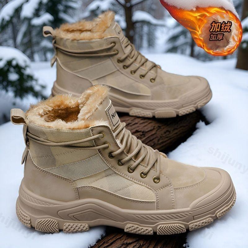Herren Knöchelboots 2026 Mode Winter Kälteschutz Warm Plüsch Schneestiefel Leichte Baumwollstiefel Herren Designer Botas Para Hombre