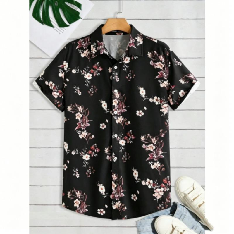 Multiple Colors Available Flower Printing Shirt Summer Hawaiian Beach Vacation Clothing Men's Fashion Street Style Shirt Daily Men's and Women's Shirt