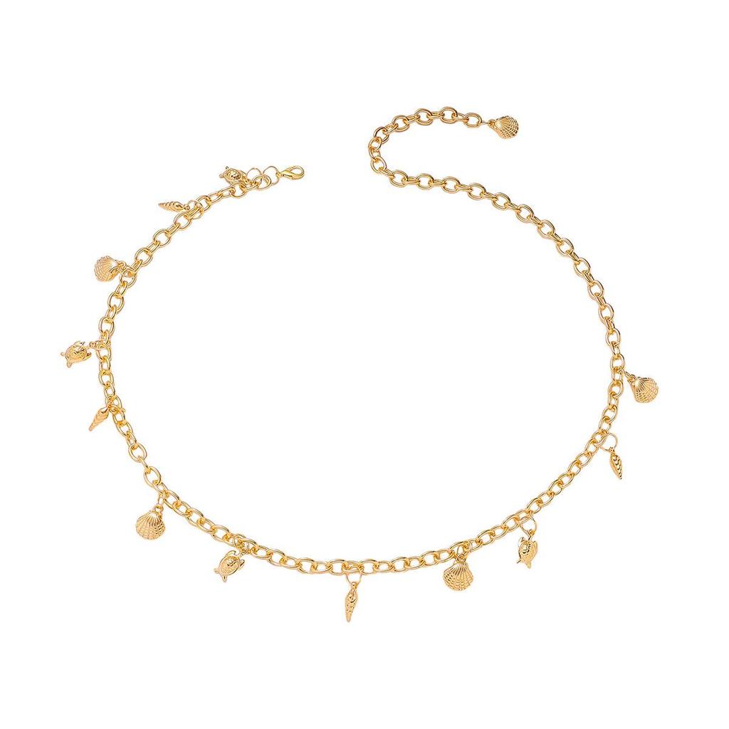 Women's Luxe Seashell Conch Metal Body Chain Waist Pant Chain