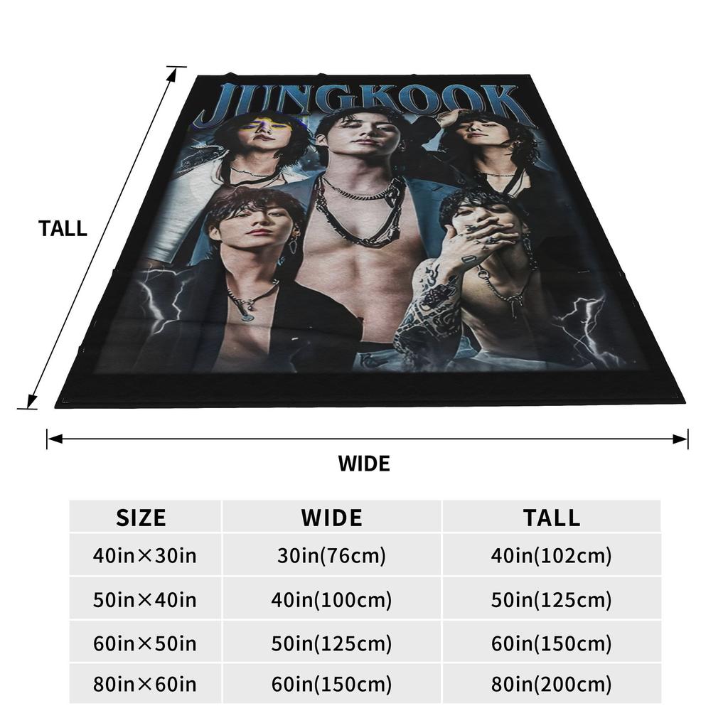 J-Jungkook Sänger Decken Fleece Frühling Herbst Multifunktionale Super Weiche Überwurfdecke für Bettwäsche Outdoor Bettwäsche Überwürfe