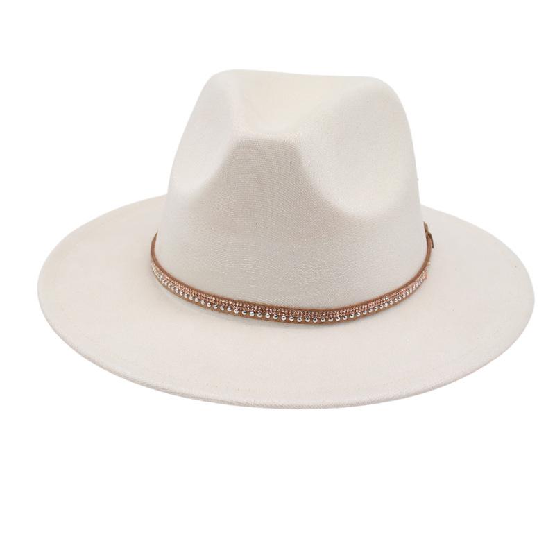 Solid Color And Western Cowboy Hat Felt Hat Woolen Top Hat Amazon Cross-Border Wholesale Retro Ethnic Fashion Hat