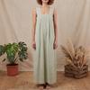 Casual Long Dress Women Sleeveless Square Neck A-Line Cotton Linen Summer Dress with Pockets