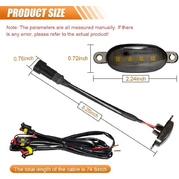 4PCS LED Grill Lights, Bright Car Front Grill DRL Lamps With Wiring Harness, Car Grid Bumper Trim Lights Auto Accessories, Compatible With F150 F250