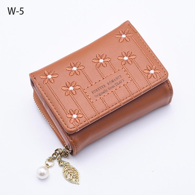 IELGY Женский кошелек из искусственной кожи короткая мини-молния мультяшная сумка для карт с тройной пряжкой и пряжкой коричневый 1219₽