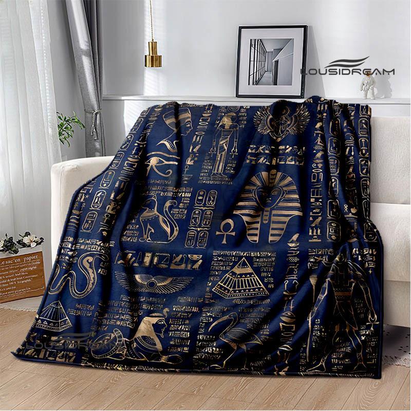 Egyptian pictograph symbol printed blanket Picnic blanket Warm Flannel blankets Home bed linings blankets for beds Birthday Gift