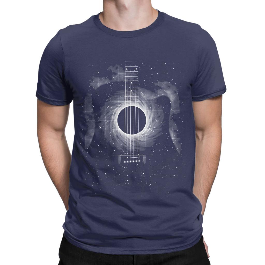 Black Hole Acoustic Guitar Graphic 100 Cotton TShirt Event Horizon Tops Tees For Unisex