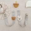 Stylish Newborn Pacifier Holder with Bear Rabbit Decorations Cloth Wood Pacifier Clip Gift for Baby Showers & Birthdays