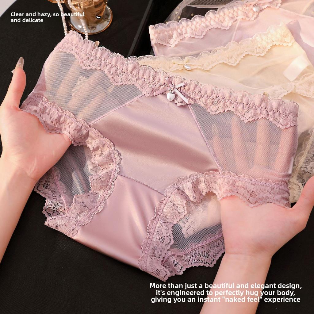 Slip a Triangolo Sexy da Donna Estivi in Pizzo a Rete Leggera Puro Desiderio