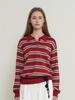 General Idea Multi-Stripe Loose Collar Knit [Red] / Wbe1L05503
