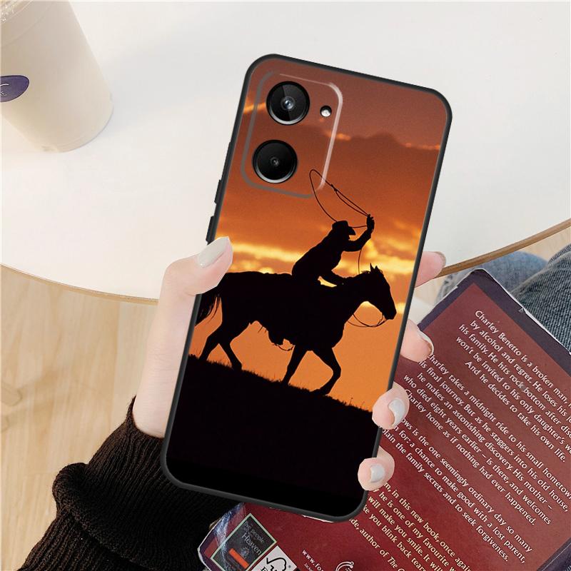 Rodeo Cowboy Lasso Horses Case For Realme C55 C75 C67 C61 C53 C51 C21Y C25S 10 11 12 13 14 Pro Plus GT 6T 6 5 GT7 Pro
