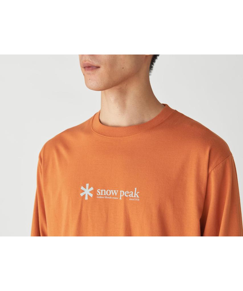 Long T Soft Cotton Logo Long Sleeve Size S ORANGE Festival Camping Outdoor [Snow Peak] T-Shirt T-Shirt SW-25SU401