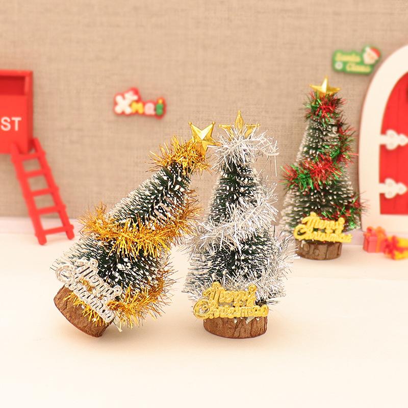 1/12 Dollhouse Mini Christmas Tree Cedar Tree Model Dollhouse Xmas Scene Decor Ornament Doll House Festival Decoration Toys
