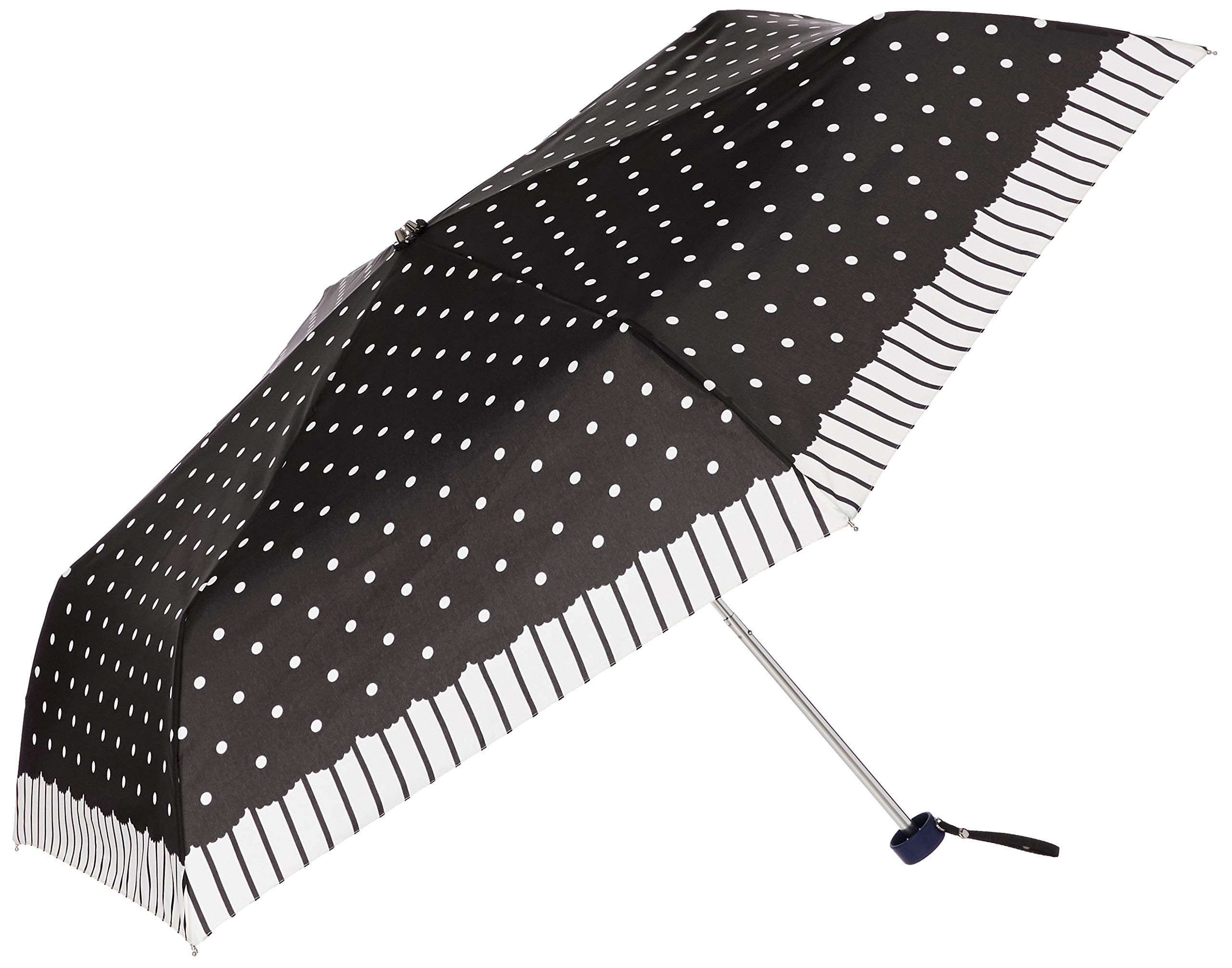 

Aquashack Dot Stripe Folding 3 55cm Japan Women s Umbrella, Colors, Ribs, 10002090, Black, (-) чёрный