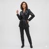 Women's Slim Fit Genuine Handmade Black Real Lambskin Leather Trench Coat Stylish