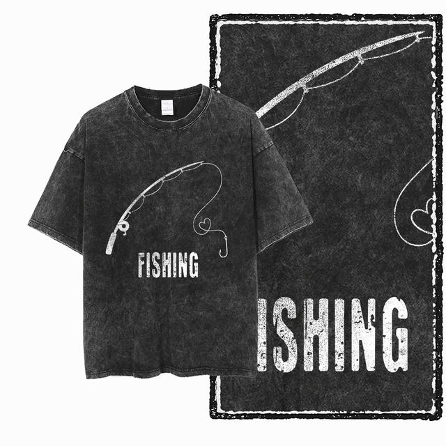 THE COOLMIND YB FISHING THEME cotton T-shirt L