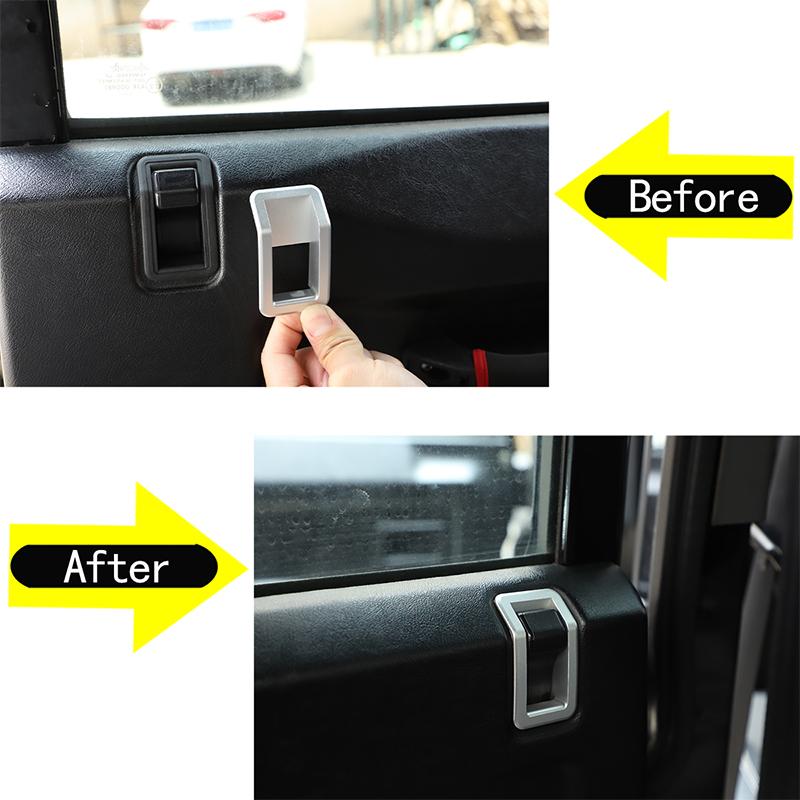 For 04-19 Land Rover Defender 90 110 130Car Internal Door Latch Outside Frame Handle Decoration Cover Defender Auto Accessories