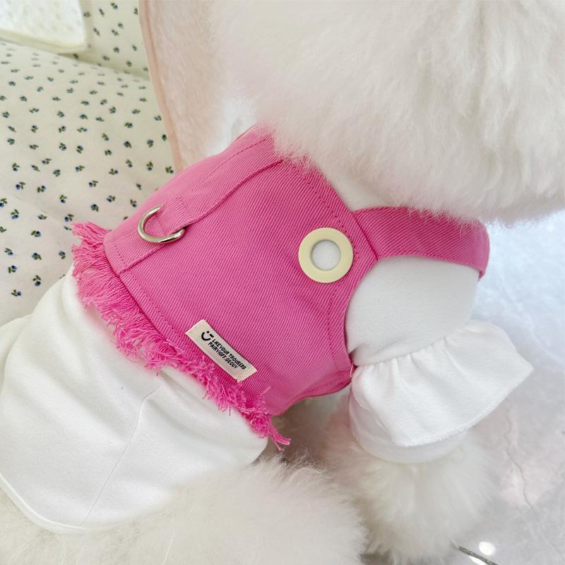 New Autumn Style Fleece Warm Pet Dog Clothes, Teddy Bichon Frise, Small Flying Sleeves, High Neck Base Layer Two-legged Jacket