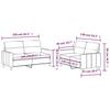 VidaXL Ensemble de Canapés avec Coussins 2 pcs, Canapés avec Accoudoirs, Ensemble de Meubles, Mobilier de Salon, Moderne, 3201572