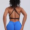 Halterneck Tight Back Yoga Bra for Women with Chest Pad Outdoor Exercise Yoga Clothes Quick-Drying Workout Underwear Bubble Wrap Elastic