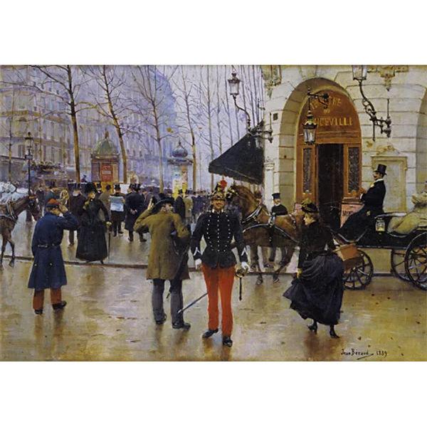 Blue Castle Collection 1000 Piece Jigsaw Puzzle: Boulevard des Capucines & Vaudeville Theater Impressionist Art