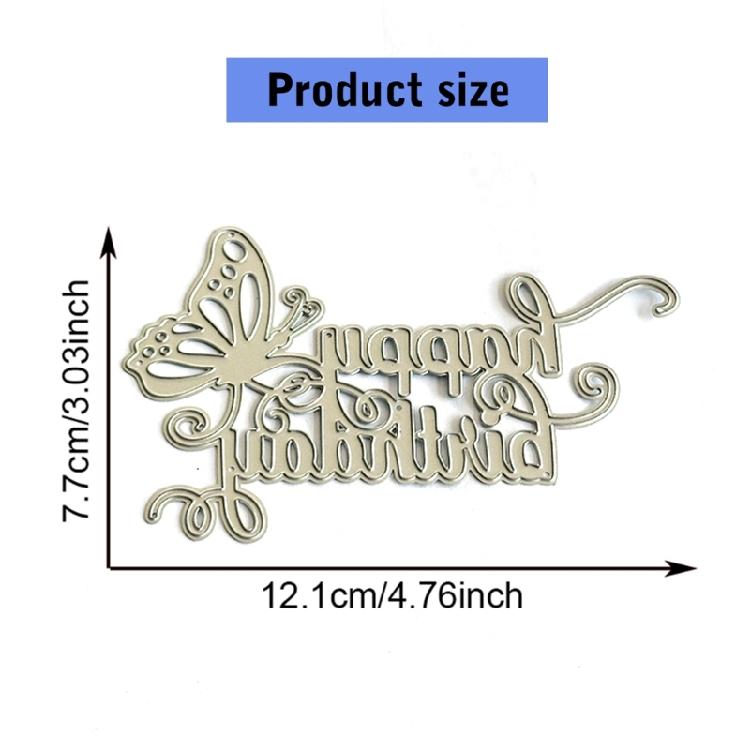 Happy Birthday Cutting Dies Scrapbooking Stencils Carbon Steel Die Cut Templates for Card Making Photo Album Decoration