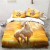 Animal horse printing set pillowcase duvet cover unicorn pattern bedroom bedding child room bed cover set luxury birthday gift