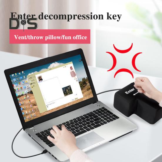 Buton de intrare mare, alimentat prin USB, pentru ameliorarea stresului, cheie de intrare mare, jucărie, buton de introducere ergonomic, pernă, burete, decorare pentru birou