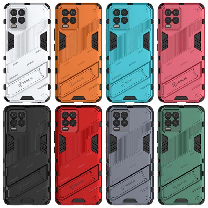 Armor Case for Realme 8 Pro Shockproof Lens Camera Protective Robot Holder Back for OPPO Realme 7 Pro 8 Realme8 Phone Cover