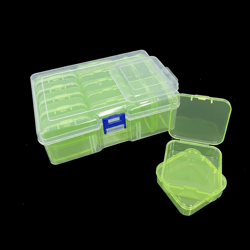 14pcs/set Dustproof 14pcs Organizer Containers  for Jewelry, Beads & DIY Accessories зелёный