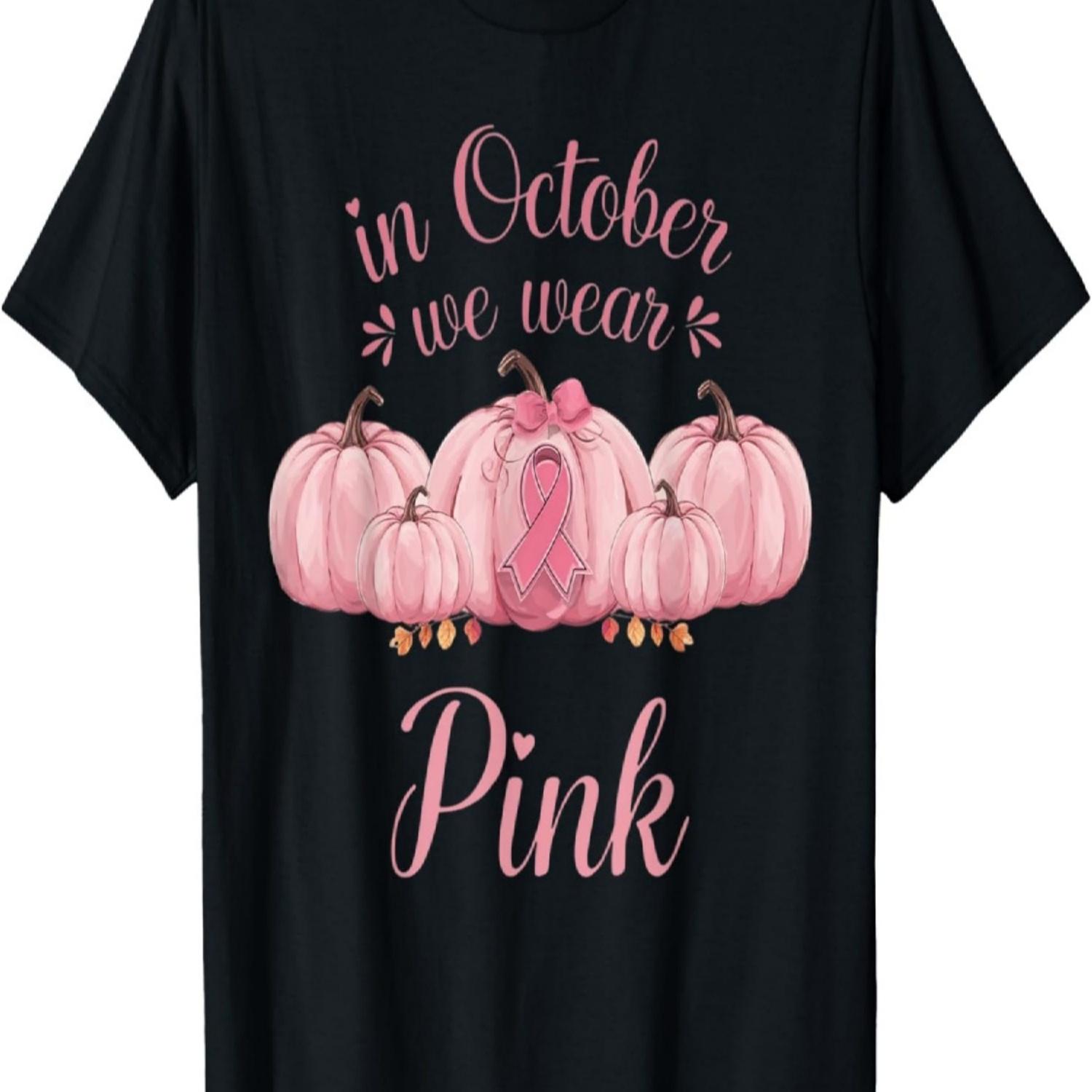 

In October We Wear Pink Pumpkin Breast Cancer Halloween T-Shirt S чёрный