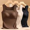 Thermal Tank Top for Women Fleece Lined Sleeveless Underwear Top with Built in Bra High Stretch Camisole Undershirt Soft Warm Base Layer