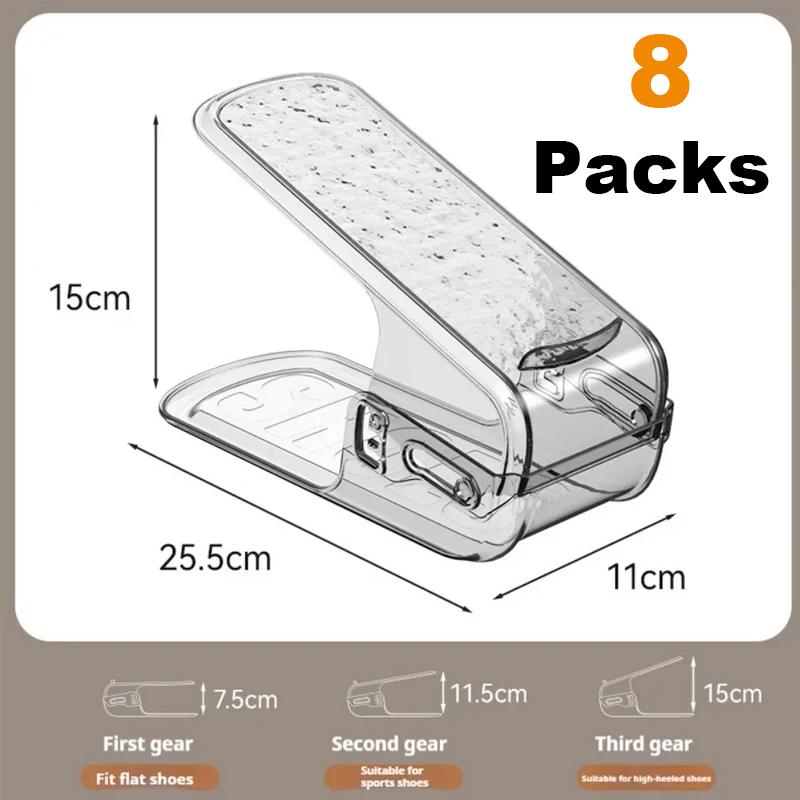 Double-layer Adjustable Shoe Organizer Space Saving Footwear Support Slot Cabinet Closet Stand Shoes Storage Rack Shoebox