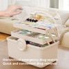 Household Medicine Storage Box with Safety Lock And Transparent Top Cover Case Durable PP