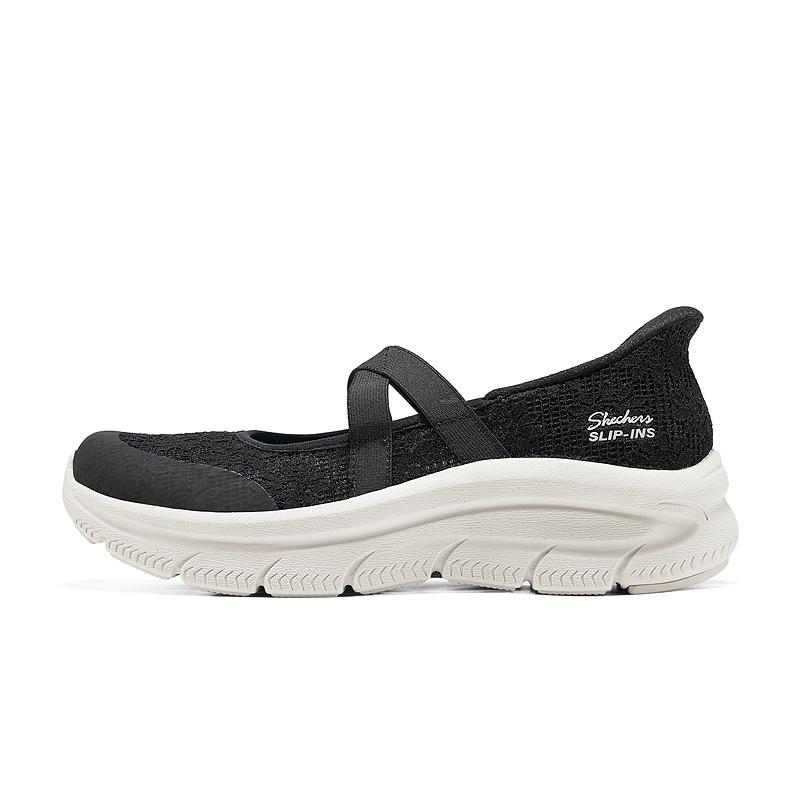 Skechers Modern DLux Fabric Versatile Comfortable Platform Mary Jane Shoes Women shoes Black 159286-BLK 36