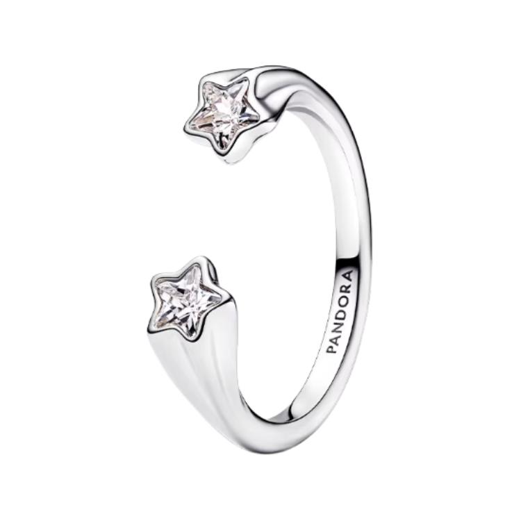 Pandora Open Star Decoration Design 925 Silver Ring Women rings 193582CO1 Box,60