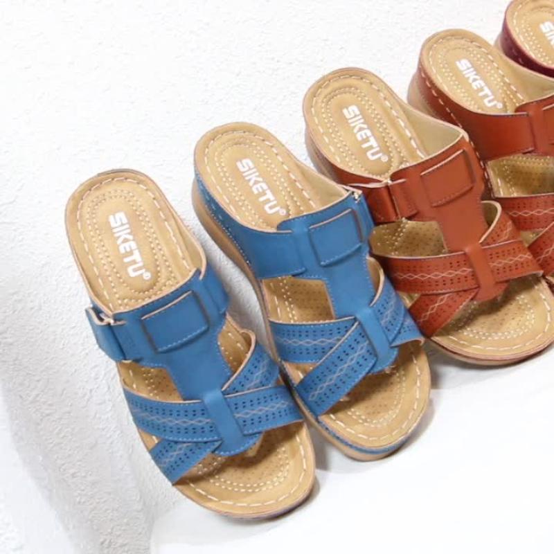 2025 New Sports Summer Sandals For Women's College Style Sloping Wedge Light And Comfortable Students' Shoes Casual Comfortable