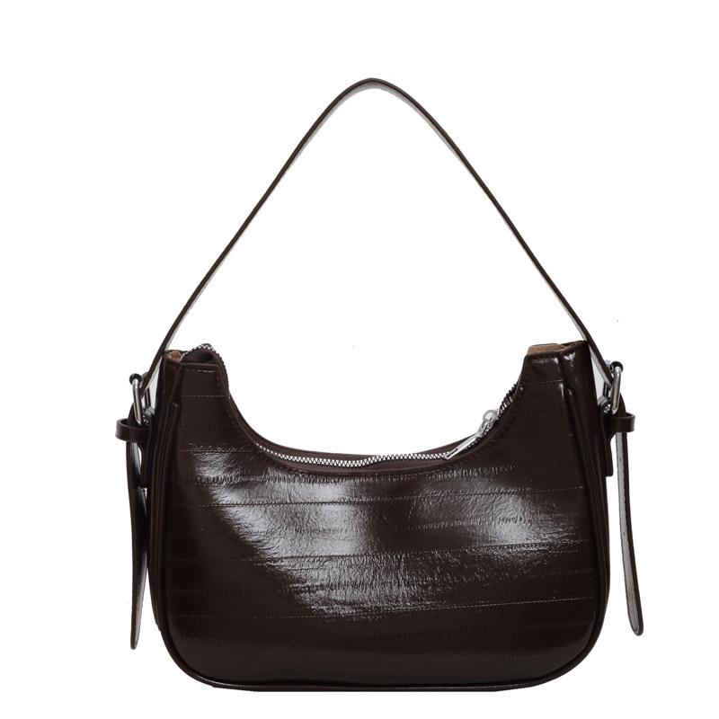 New solid color temperament women's bag trendy summer new fashion texture underarm bag casual shoulder