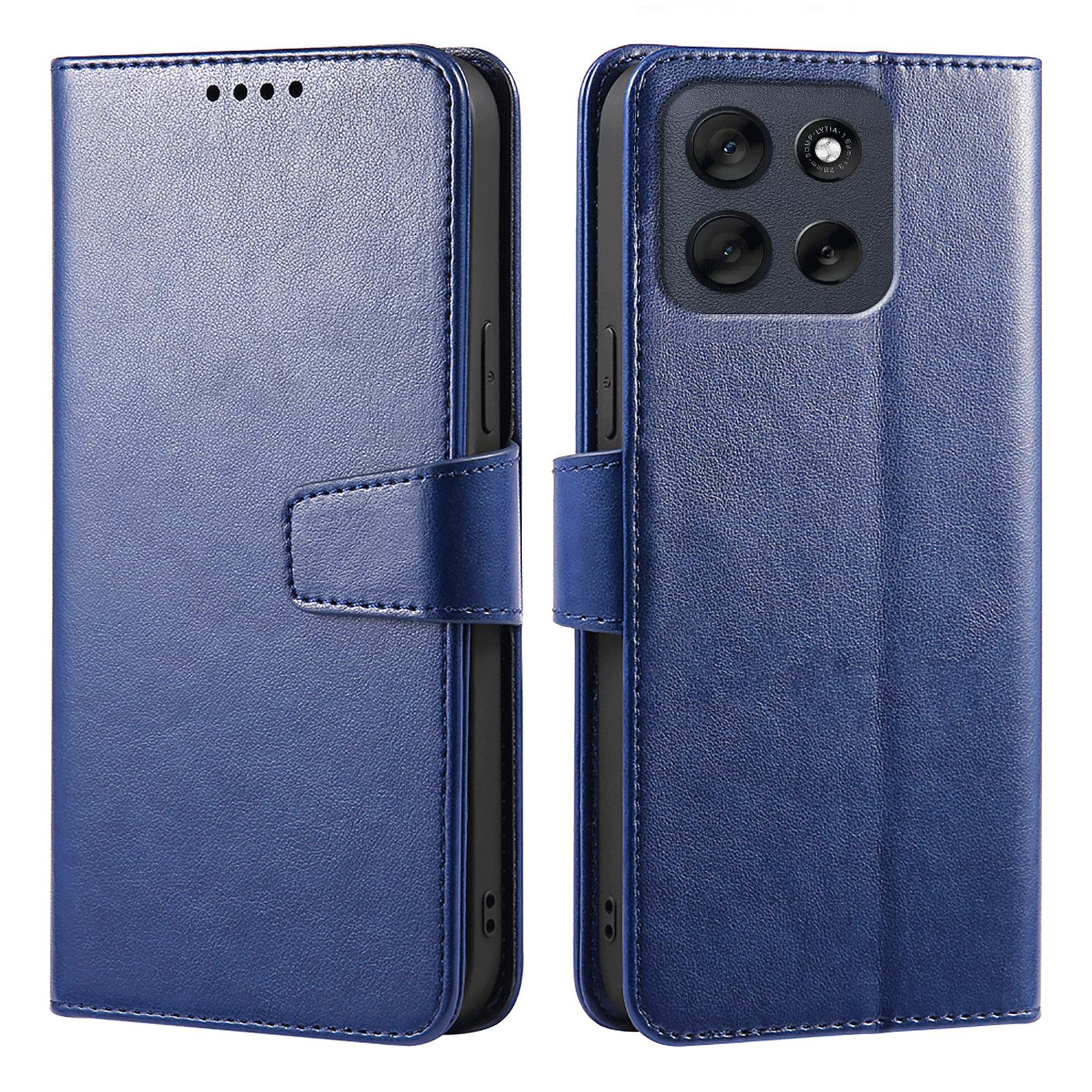 

For Motorola Moto G56 5G Case Stand Card Holder Wallet Leather Phone Cover Blue