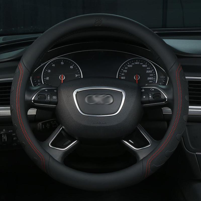 3D Embossed Steering Wheel Cover - Business Style, Comfortable, Breathable, Year-Round Massage for Cars