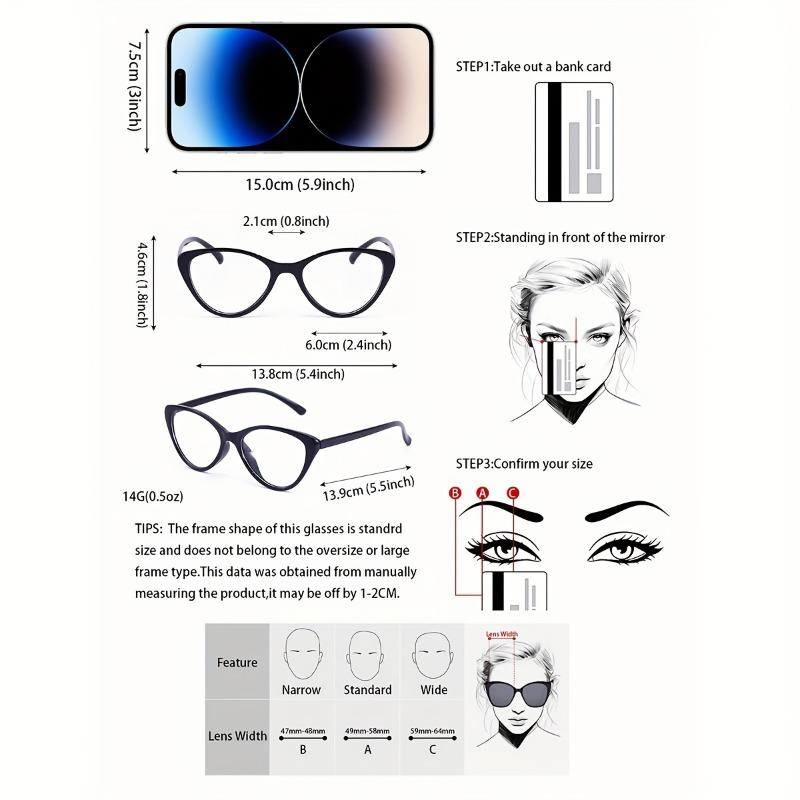 2 Pairs of Classic and Fashionable Cat Eye Design Glasses Are Perfect Accessories for Men and Women's Fashion