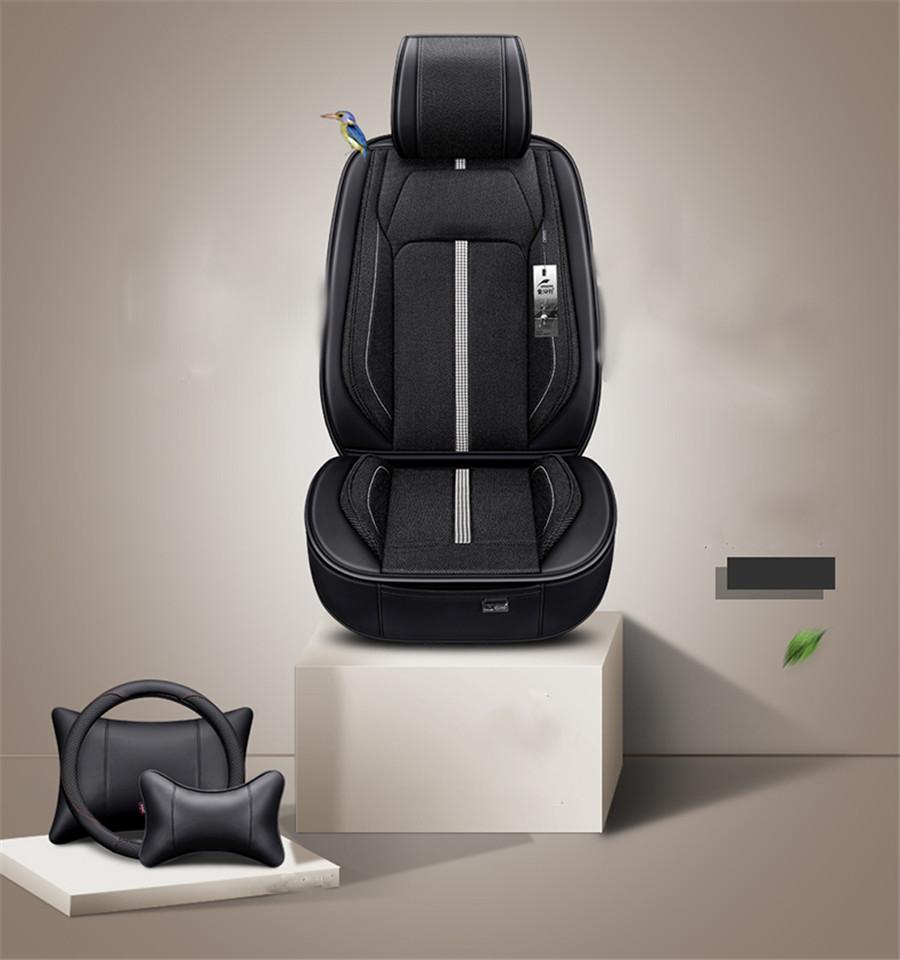 Black Car Seat Cover 5 seats Universal Seat Cushion Breathable For Sedan SUV