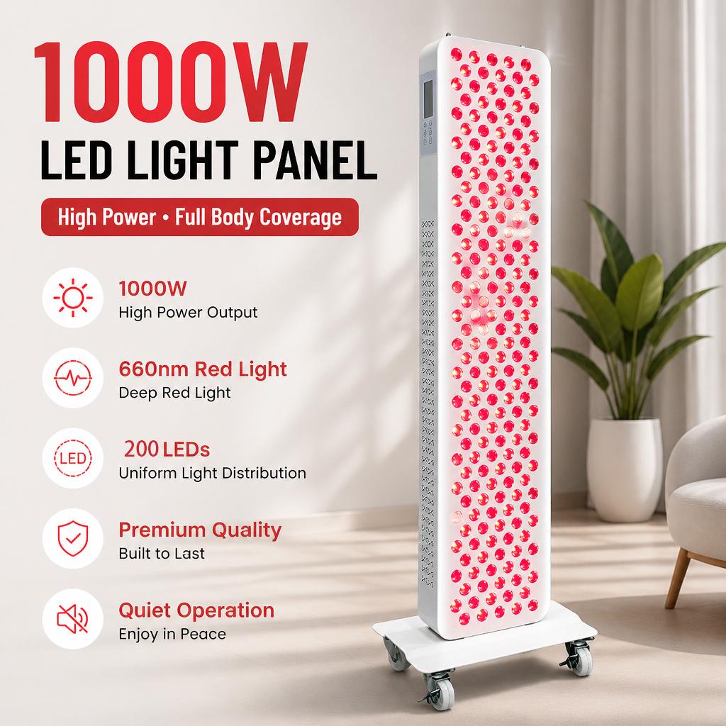 1000W LED Red Light Therapy Panel Sauna & Beauty Device