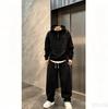 Autumn New Men's Fashion Twill Suit Casual Hooded Sweater Versatile Sports Straight Pants Two-piece Set