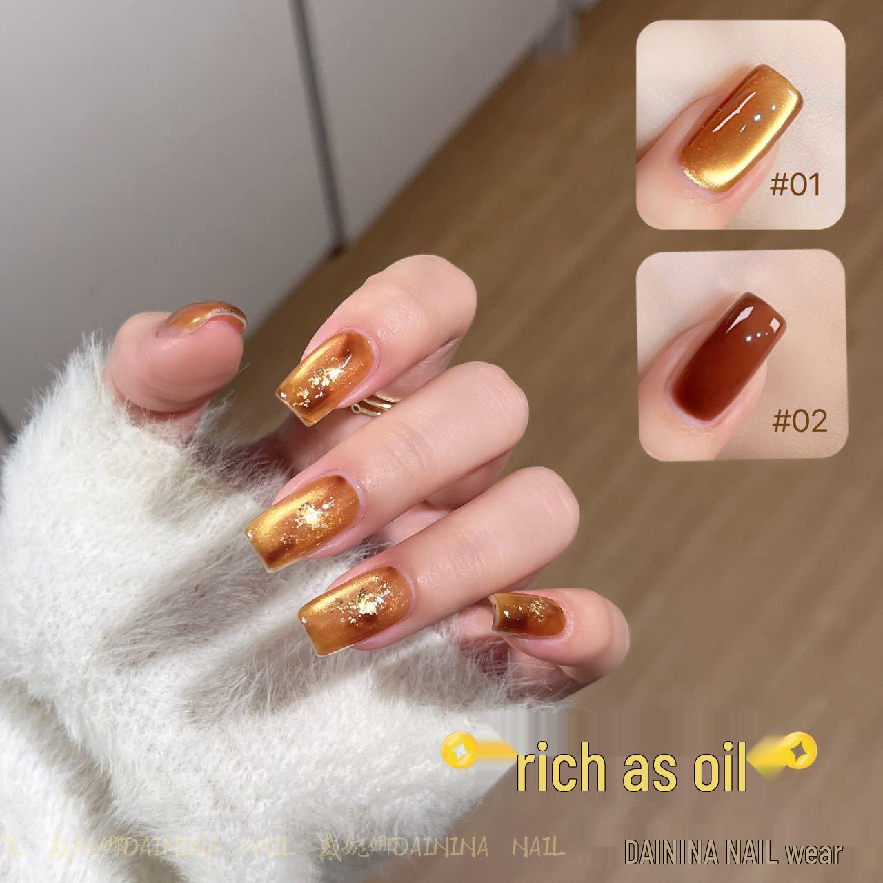 

Трендовый двухцветный гель-лак для ногтей «кошачий глаз» цвета фарфорового белого и с эффектом стеклянных бусин - Салонный эксклюзив