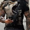 Wolf Print! Men's Polo Shirt, Casual Short Sleeve Top