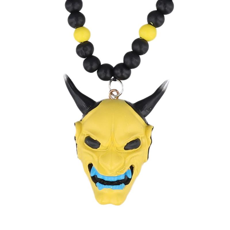 1Pc Hannya Helmet Car Accessories Charm Rear View Mirror Samurai Auto Ornament Japanese Oni Hanging Pendant